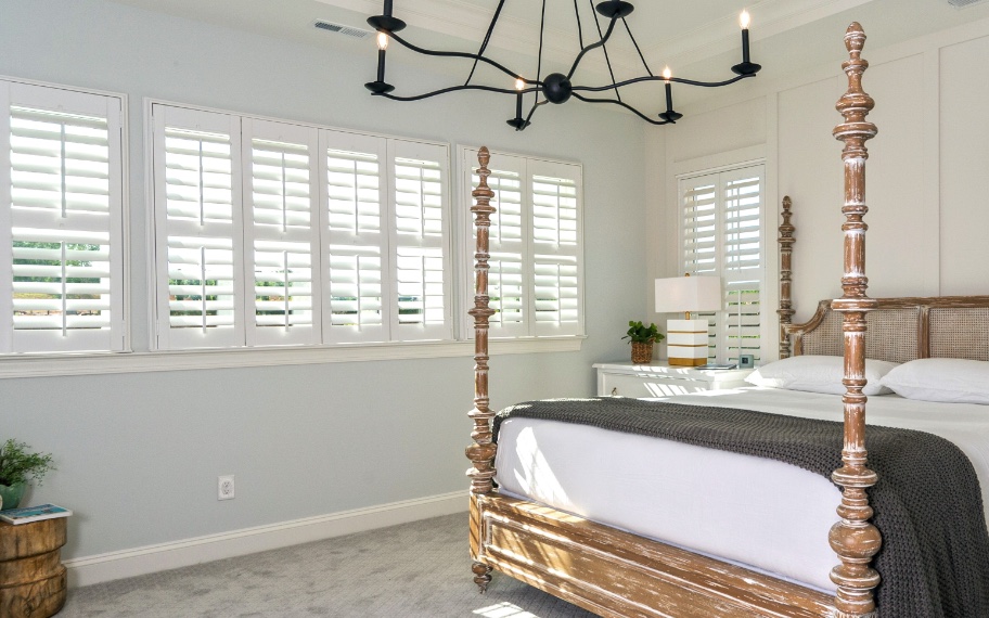 Shutters in a bedroom in Austin